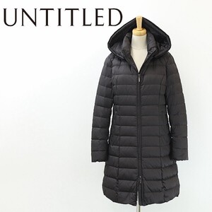 ◆UNTITLED アンタイトル Premium line ダウン フーデッド Wジップ コート 黒 ブラック 0