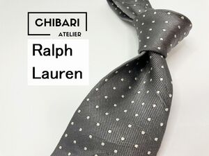 【美品】Ralph Lauren　ラルフローレン　ドット柄 ネクタイ 3本以上 送料無料 メンズ グレイ　1204149