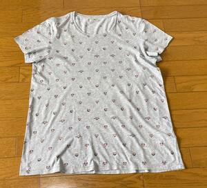 ACNE STUDIO アクネのハートプリントグレーTシャツ　サイズL