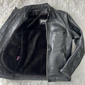 名作 Schott ショット 641 シングル ライダース レザージャケットボアライナー 立ち襟 ステアハイドレザー カウレザー メンズ USA製 米国製