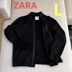 ZARA ザラ メンズLフェイクスウェード スエードジャケットブルゾン ブラック