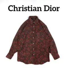 【至高の逸品】 Christian Dior ウール 総柄 シャツ　ペイズリー