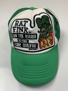 未使用　RAT FINK フリーサイズ メンズ　　キャップ メッシュキャップ グリーン　ラットフィンク