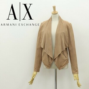 ◆ARMANI EXCHANGE アルマーニエクスチェンジ スエード調 ボタンレス カーディガン ベージュ XS