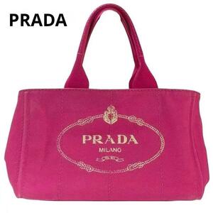 PRADA プラダ カナパ キャンバス ピンク ハンドバッグ