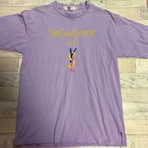 YvesSaintLaurent イヴサンローラン ロゴ 刺繍 ビンテージ 半袖Tシャツ