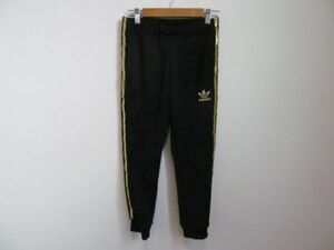 (56797)adidas　アディダス　キッズ　ジャージ　パンツ　ブラック　130㎝　USED