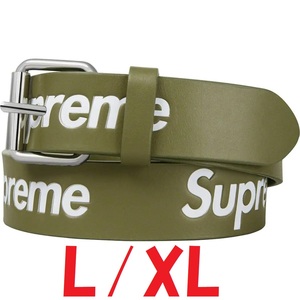 送料無料 新品★Supreme Repeat Leather Belt Black L/XL シュプリーム リピート レザー ベルト オリーブ