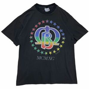 5千スタ【1990年(90s) USA製 MOODY BLUES バンド 両面 プリント バンド Tシャツ L】ロック R&B ビンテージ 古着 バンT アート nirvana rage