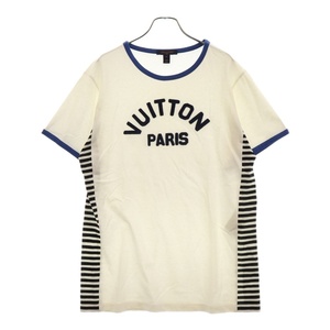 LOUIS VUITTON ルイヴィトン 23AW PARIS フロントロゴクルーネック半袖Tシャツ 半袖カットソー ホワイト レディース RW232W OB0 FPTB06