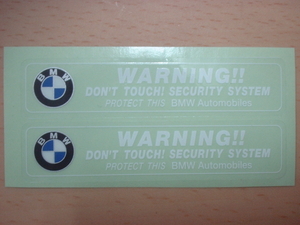 [人気の品] BMW 盗難防止：セキュリティステッカー BMWマーク入り 2枚組/外貼り☆即決有♪-018