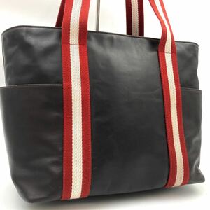 1円 【美品】 BALLY バリー ミニボストンバッグ ビジネス トート 肩掛け メンズ 紳士 ダークブラウン レザー トレスポ A4収納 通勤 仕事鞄