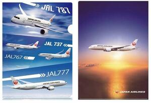 JALクリアファイル 飛行中と機体リスト 2枚セット