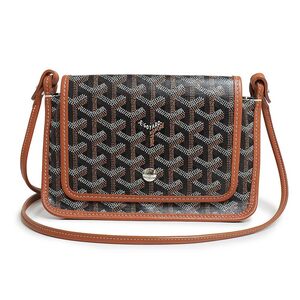 （未使用保管品）ゴヤール GOYARD ヘリンボーン プリュメ ショルダーバッグ PVCコーティングキャンバス カーフスキン レザー ブラウン 茶