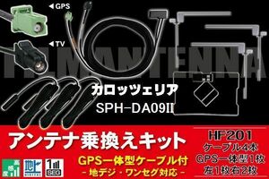 GPS一体型ケーブル & フィルムアンテナ セット カロッツェリア carrozzeria 用 SPH-DA09II 用 HF201 コネクター 地デジ ワンセグ フルセグ