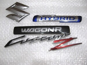 ★希少 ワゴンRカスタムZ HYBRID Sマーク WAGON R COSTOM Z MH55S? MH85S? MH95S? ロゴ リアエンブレム 旧車 3点 中古