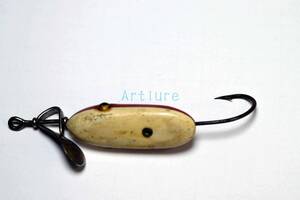 AL FOSS, ORIENTAL WIGGLER #3, VINTAGE METAL LURE,OHAIO USA,GLASS EYE　ぱＴ。1918