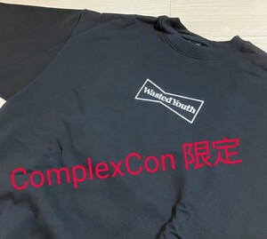 日本未発売 極少 即発送 Wasted Youth ComplexCon 限定 WY Crewneck Black L ウェイステッド ユース クルーネック トレーナー メンズ 黒