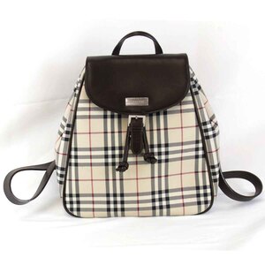 美品『USED』 BURBERRY バーバリー ノバチェック リュック・デイパック ベージュ キャンバス