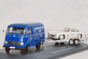 ● 1/43 メルセデス ベンツ 〓 L319 サービスカー+ トレーラー on 300SL ( W198 ) 〓 Mercedes Benz