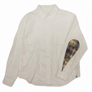 美品 23SS ビズビム VISVIM ALBACORE B.D. SHIRT L/S エルボーパッチ シャンブレー シャツ カットソー トップス 長袖 2 白 ホワイト