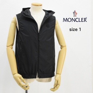 未使用品◇モンクレール◇ナイロンフーディベスト◇1（M)◇ブラック◇MOCLER