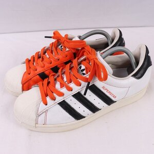 SUPERSTAR 25.5cm/SIZE? × ADIDAS ORIGINALS スーパースター アディダス スニーカー 白 ホワイト 黒 オレンジ 中古 古着 メンズ ad4934