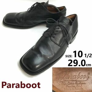 フランス製★パラブーツ/Paraboot★本革/プレーントゥ/スクエアトゥ/レザーシューズ【10.5/29.0/黒】ビジネス/Leather/Dress shoes◆pi-147