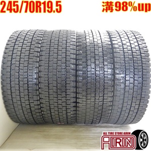 中古タイヤ 245/70R19.5 136/134J ダンロップ エスピー001 スタッドレスタイヤ 4本セット 大型 中古 19.5インチ