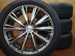 ★17インチ LEONIS + YOKOHAMA BluEarth RV-02 205/55R17 4本セット[プリウスα ヴォクシー ジューク セレナ ステップワゴン レヴォーグ]20