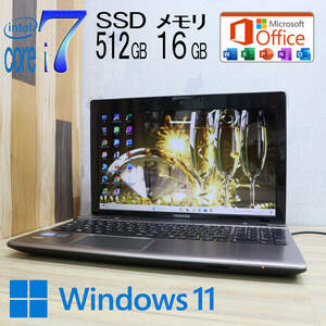 ★美品 最上級4コアi7！新品SSD512GB メモリ16GB★T652/58GBS Core i7-3630QM Webカメラ Win11 MS Office2019 Home&Business★P71315