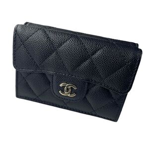 【中古】 CHANEL シャネル マトラッセ ３つ折り財布コンパクトウォレット キャビアスキン　A84401 24018578 SA