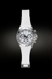 Rolex/ロレックス Daytona/デイトナ 116520、116523、116500適用 VAGENARI ラバー ストラップ/ベルト ホワイト