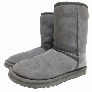 アグ オーストラリア UGG australia W CLASSIC BOOM BOOTS ムートン ショートブーツ グレー 24cm 0614 IBO52 レディース