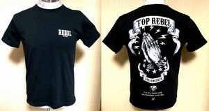 No.141　半袖 Tシャツ 46サイズ　肩幅42cm　Top RebeL/トップレベル　ブラック　悪羅悪羅/オラオラ系　送料/クリックポスト185円