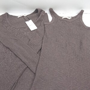 ◇ MOUSSY マウジー タンクトップ ニット サイズFREE ブラウン系 レディース E