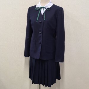 A257 (中古) 女子学生服 4点セット /170A/W72/丈60/ブレザー/スカート/ブラウス/紐リボン/OLIVEdesOLIVE/冬服/制服/女子学生/中学校/高校