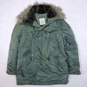 米国製 ALPHA INDUSTRIES N3B FLIGHT JACKET アルファ N3B フライトジャケット size L セージグリーン MADE IN USA