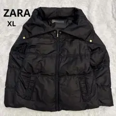 ZARA ザラ ギャザー ダウンジャケット 光沢 ラメ 大きいサイズ ボリューム