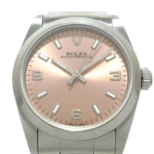 ROLEX(ロレックス) 腕時計 オイスターパーペチュアル 77080 ボーイズ SS/12コマ＋余り1コマ ピンク