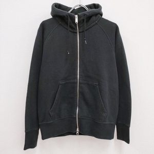 MHL./LOOPWHEELER 595-9169500 LIGHT LOOPBACK COTTON HOODIE パーカー ブラック エムエイチエル/ループウィラー 4-0105M 231382