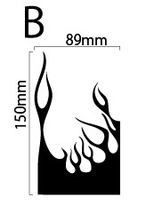 自作カッティングステッカー ファイヤーパターン トライバル風 炎 火 B 89×150mm ネコポス対応可能 ステッカー商品同梱可 新品[S-88]
