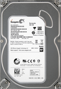 Seagate ST500DM002-1BD142 DP/N 09CF26 3.5インチ SATA600 500GB 1098回 14572時間