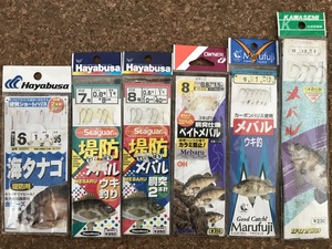 [ メバル] ハヤブサ 海タナゴ 6号/ 堤防 7号 8号/ オーナー 胴突仕掛 ベイト8号/ まるふじ ウキ釣 9号/ 川せみ仕掛 10号 6種 送料無 sa-46