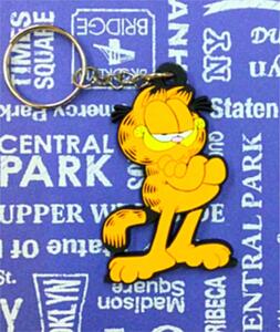 ラバーキーリング／ ガーフィールド Garfield キーホルダー アメリカン雑貨 アクセサリー小物 カギ かわいい アニメ ネコ キャラクター　