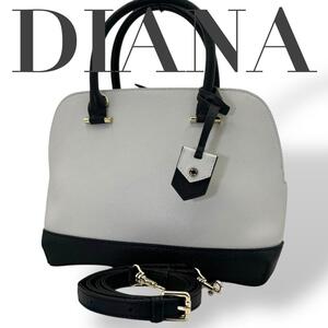 極美品　DIANA ダイアナ　ショルダーバッグ　2way レザー　ベージュ