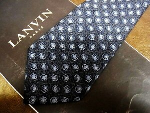 ★良品★3R05809【LANVIN】ランバン「花 植物 柄」ネクタイ