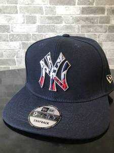 MLB名門NYヤンキース×NEWERA 9FIFTY星条旗ロゴスナップバックキャップNAVY