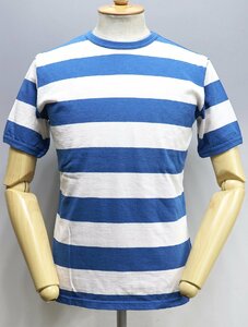 The Groovin High (グルービンハイ) Vintage Style Ringer Cotton Stripe Tee / リンガーコットン ストライプTシャツ 未使用品 BLUE sizeS