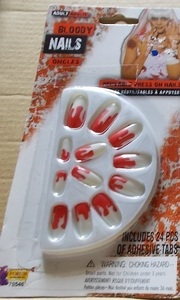 ◆輸入雑貨【BLOODY NAILS ONGLES/ブラッディネイルズ】◆2013年/血まみれの付け爪/ハロウィン.仮装.コスプレ.チープトイ.アメトイ.駄玩具/